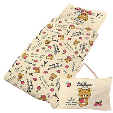 享夢城堡精梳棉鋪棉冬夏兩用4X5兒童睡袋 - 拉拉熊 巴黎草莓-米黃