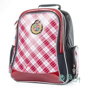 UnMe英格蘭學院風人體工學後背書包/紅格