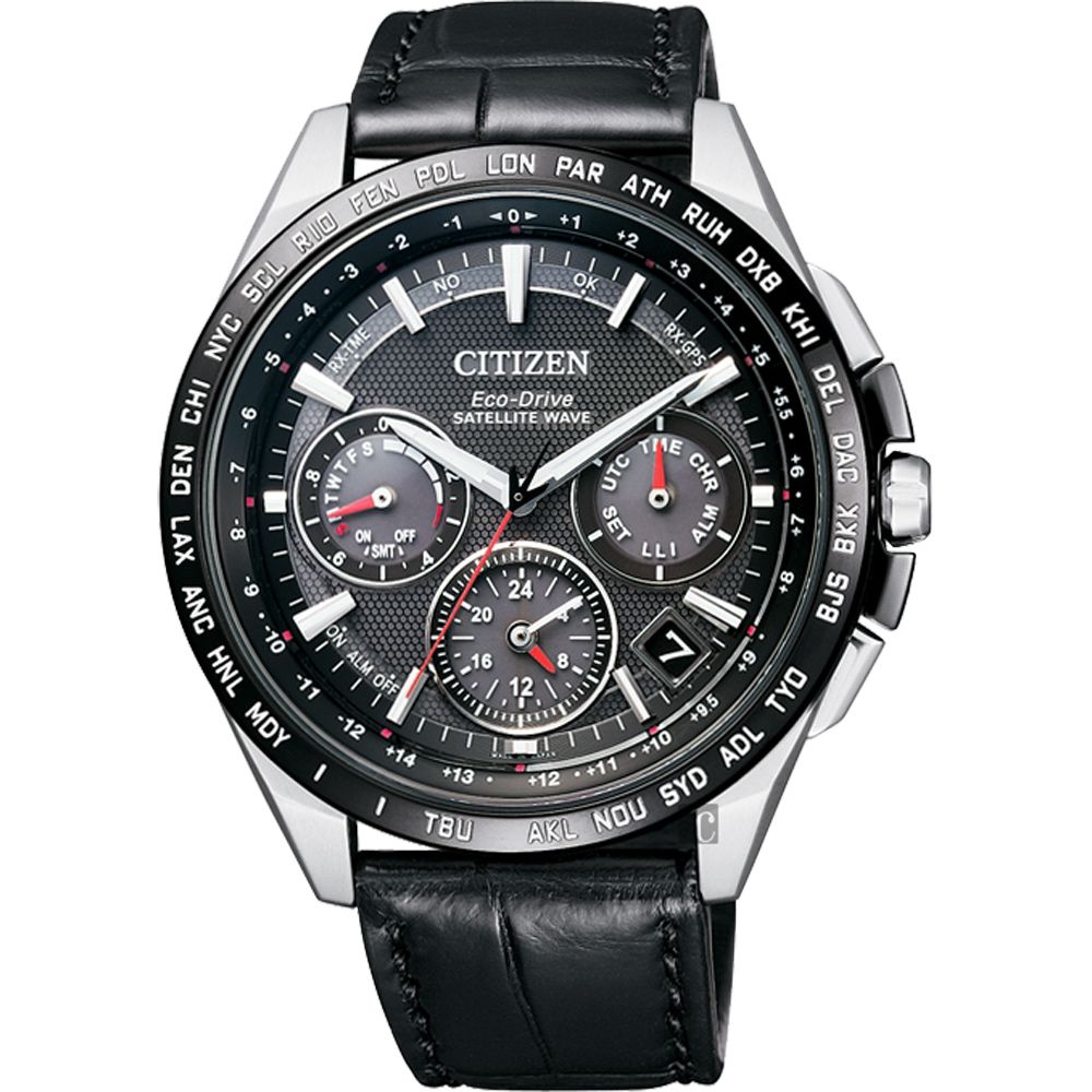 CITIZEN星辰 Eco-Drive 鈦 光動能GPS衛星對時錶-黑/43mm (CC9015-03E)