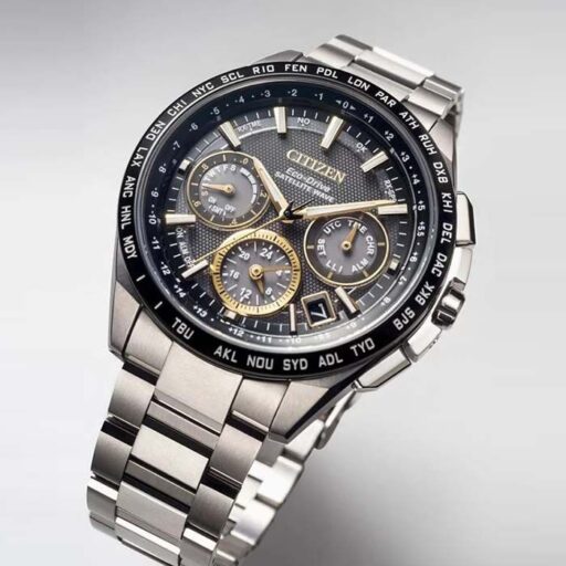 CITIZEN星辰 20週年廣告款 GPS衛星對時 鈦金屬 光動能三眼計時男錶 CC9015-54F 黑/銀