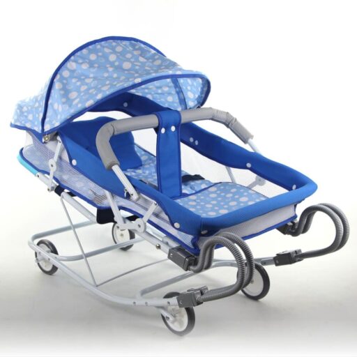 BabyBabe〈通過國家商品檢驗合格 〉 強化雙管加寬型彈搖床(星星圓點)