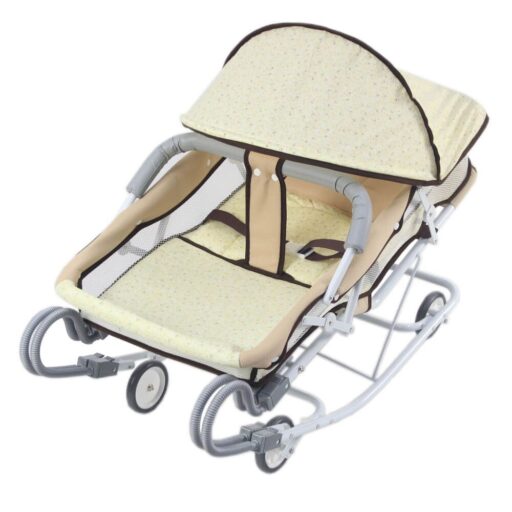 BabyBabe〈通過國家商品檢驗合格 〉 強化雙管加寬型彈搖床(黃兔兔)