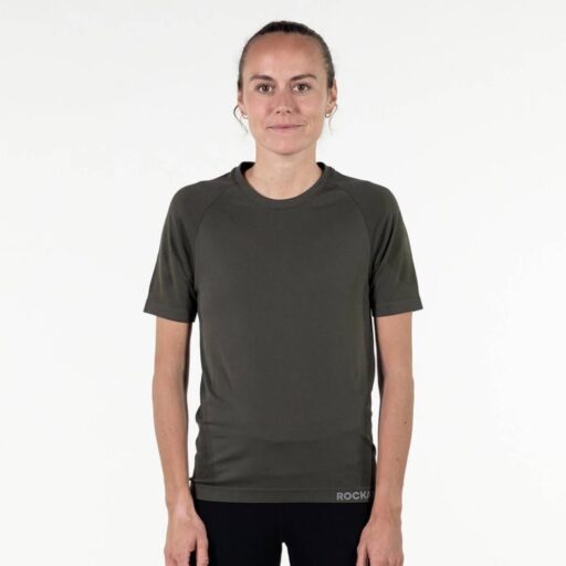 ROCKAY【南紡購物中心】 無縫排汗短袖訓練上衣 (女) - Forest Green
