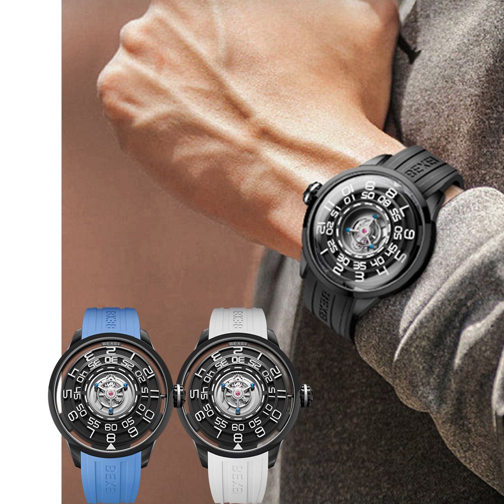 【BEXEI】貝克斯【愛時】科技感黑洞懸浮陀飛輪機械錶-9110:圖片 2