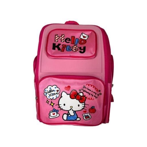 【南紡購物中心】 KITTY後背大容量可A4資夾U型開口背心服貼主+外袋共五層中低年級