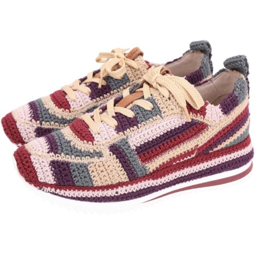 CHLOE 蔻依 Myha 撞色編織棉質運動鞋(紫色)