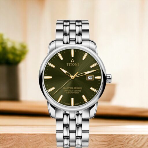 TITONI梅花錶  大師系列 天文台認證 機械錶 男錶 手錶 綠色-83188S-660Y
