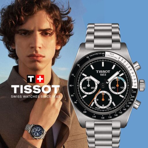 TISSOT天梭  PR516 手動上鍊機械錶 計時手錶 男錶-41mm T1494592105100/黑色
