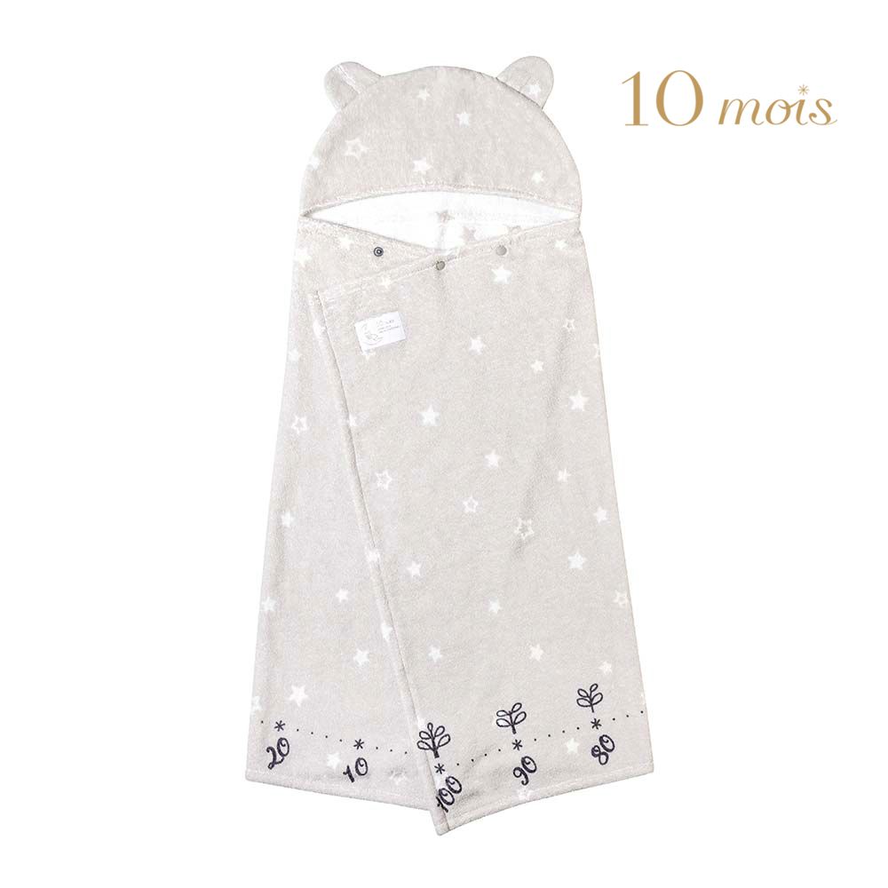 10mois 銀河星彩熊耳朵連帽浴巾