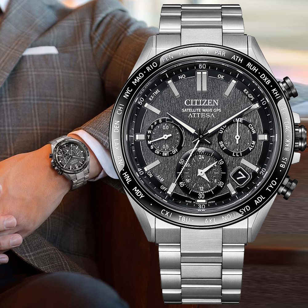 CITIZEN星辰 GENTS GPS衛星對時 鈦金屬 光動能腕錶 CC4058-67X
