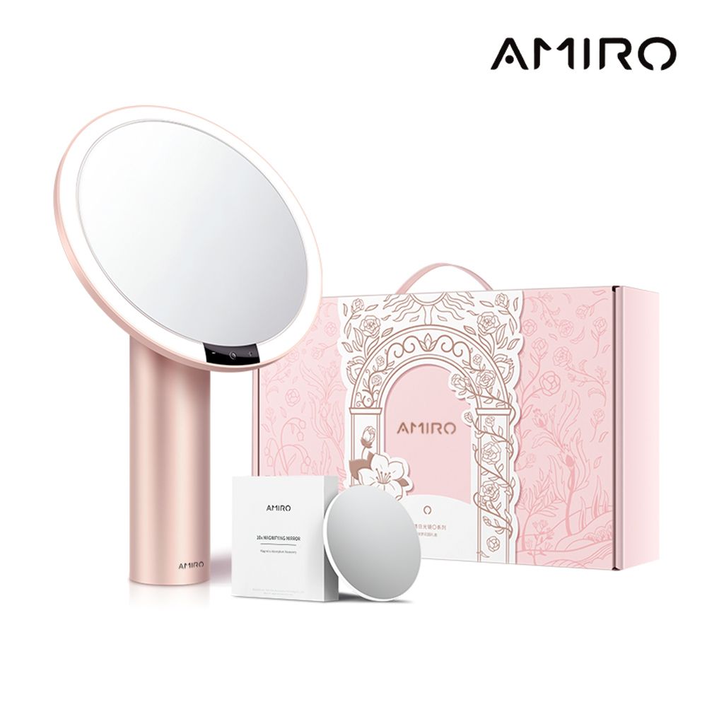 AMIRO Oath自動感光LED化妝鏡-綺夢花園禮盒-薄霧粉 化妝鏡 美妝鏡 高圓圓推薦:圖片 2