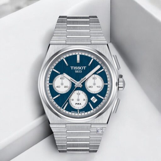 TISSOT天梭 官方授權 PRX 計時機械錶 男錶 手錶 藍色-T1374271104100