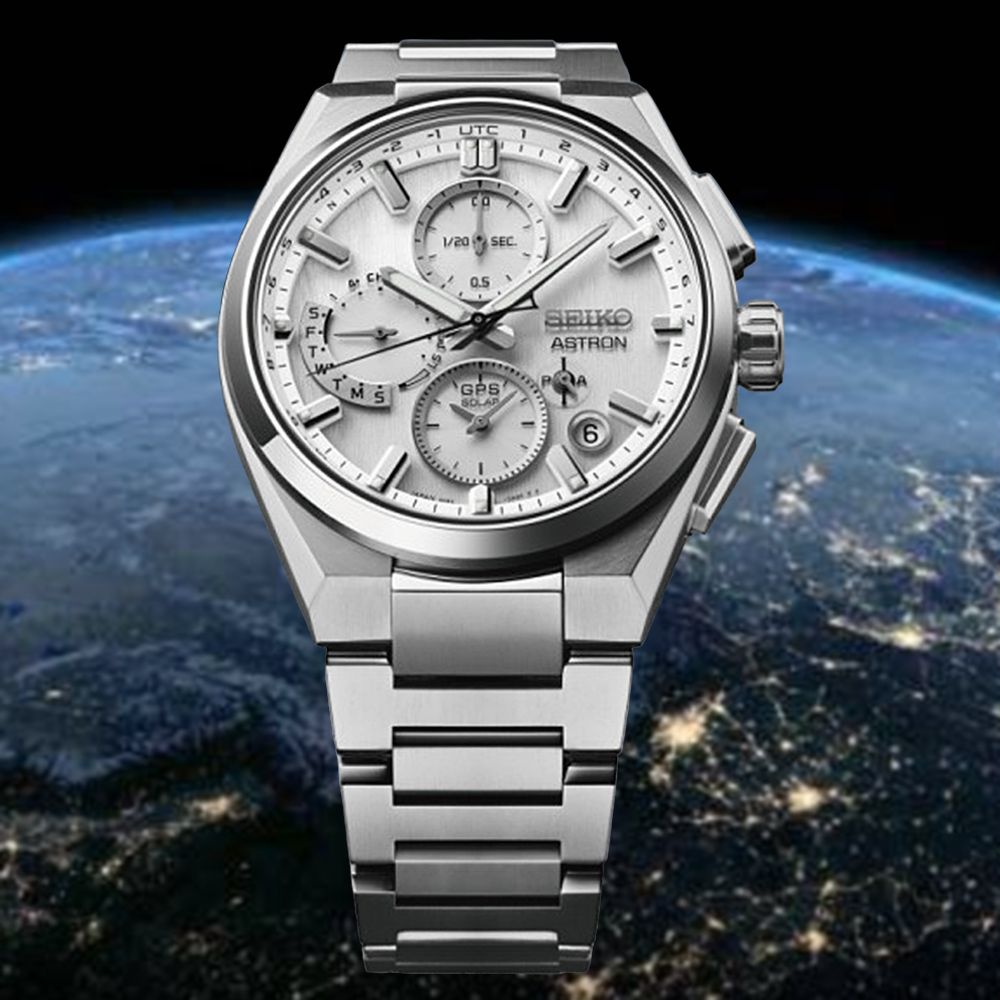 SEIKO精工 Astron GPS衛星對時 鈦金屬 雙時區計時腕錶-白_SK028 SSH159J1/5X83-0AE0S