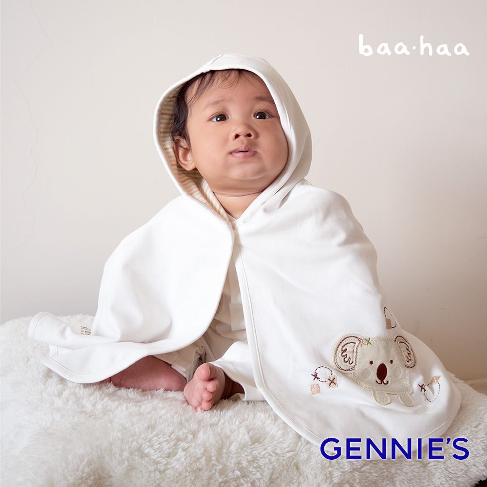 Gennies 奇妮baa.haa系列-原棉無尾熊寶寶斗篷外套(寶寶披風 嬰兒外套 蓋毯 抱被 被毯 禮盒裝 彌月禮盒):圖片 2