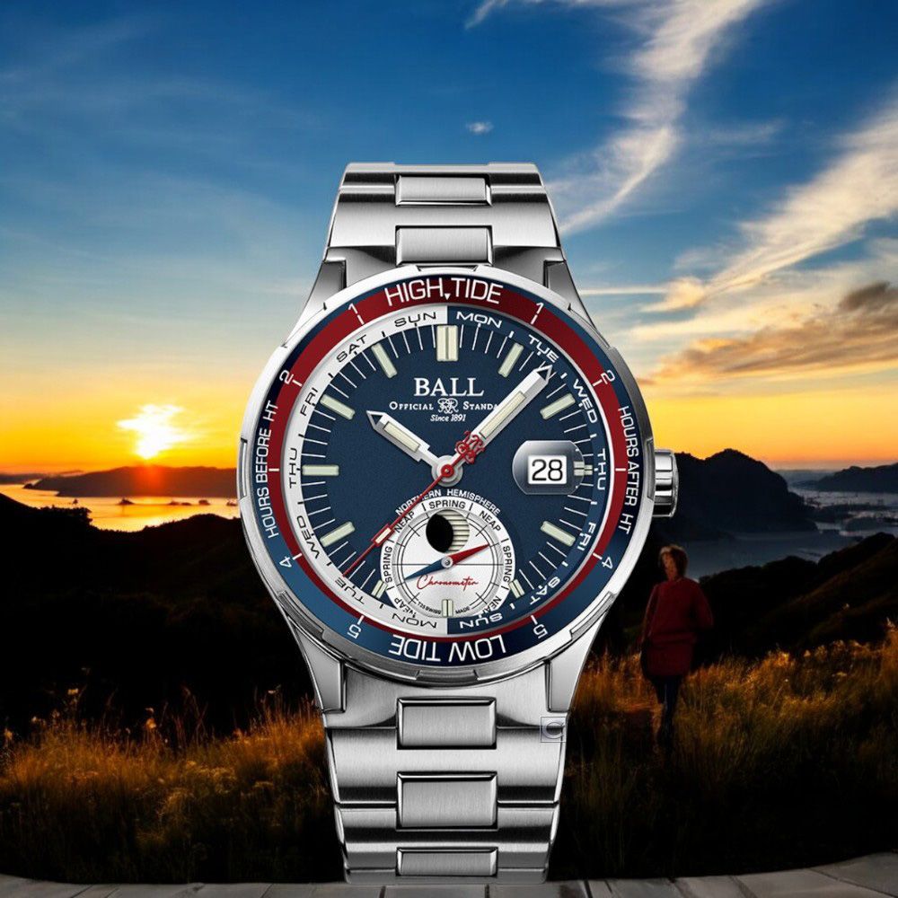 Ball波爾 Roadmaster系列 天文台認證 潮汐顯示機械錶 男錶 手錶-41mm藍 DM3120C-SCJ-BE