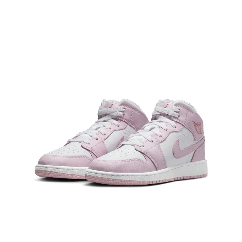 NIKE 耐吉AIR JORDAN 1 MID GS 童鞋 大童 女鞋 籃球鞋 中筒 白粉-DQ8423608:圖片 2