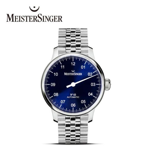 MeisterSinger明斯特 AM908 ☆03-旭日藍機械手錶(機械錶 自動上鍊 經典款)