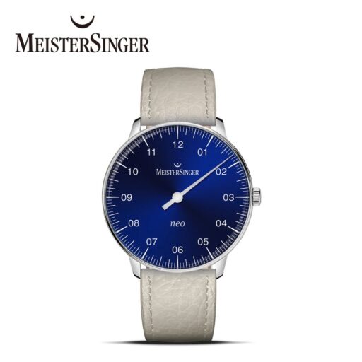MeisterSinger明斯特 NES908 Neo 旭日藍搭配藍寶石玻璃機械手錶(機械錶 自動上鍊)