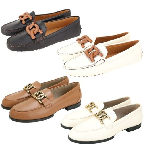 TOD'SKate 金屬/皮革鎖鏈牛皮豆豆鞋-多款可選