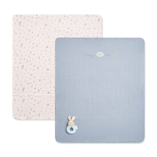 奇哥四季比得兔 麻花針織四季被禮盒-天絲棉 75x90cm(寶寶新生兒禮 滿月禮 彌月禮)