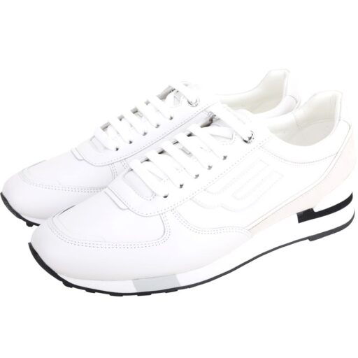 BALLYGOODY 標誌小牛皮繫帶運動鞋(男款/白色)