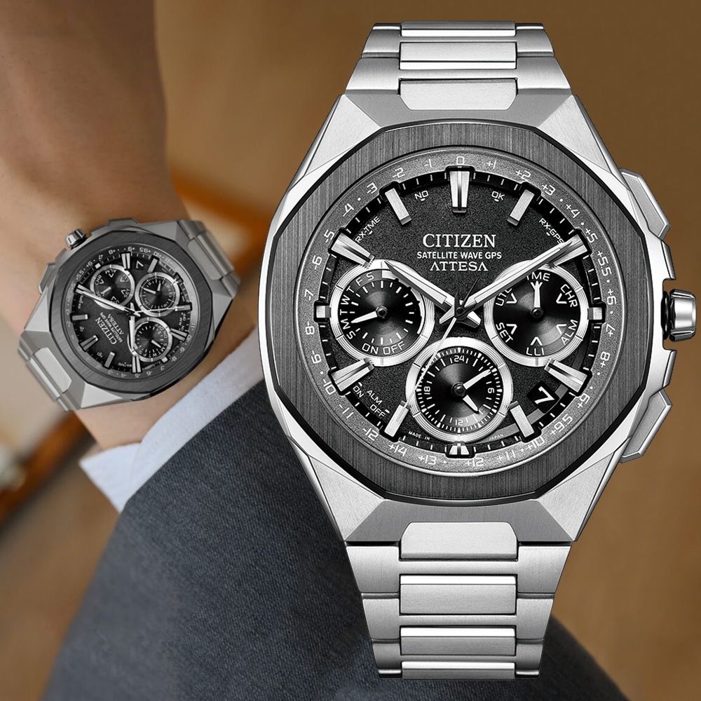 CITIZEN星辰 GENTS 限量 陶瓷錶圈 GPS 鈦金屬 光動能腕錶 CC4104-53E