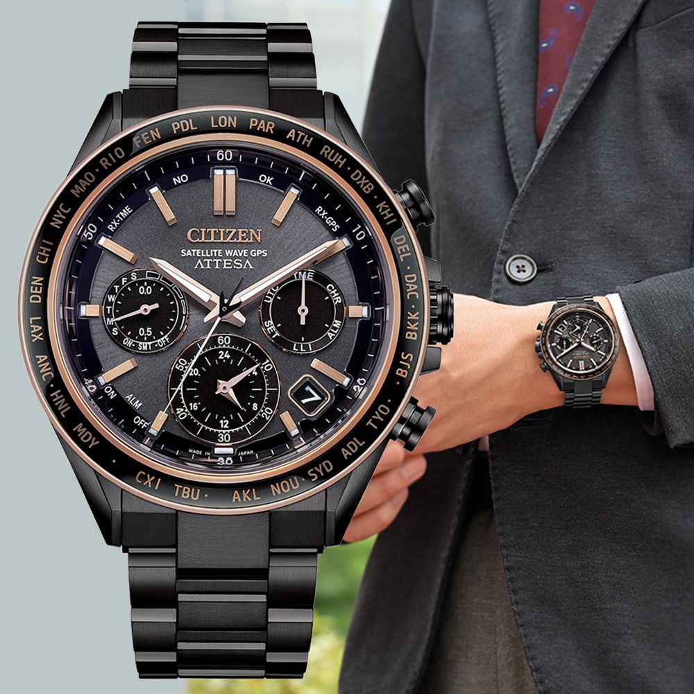 CITIZEN星辰 GENTS GPS衛星對時 鈦金屬 光動能 計時錶 男錶 CC4074-61W