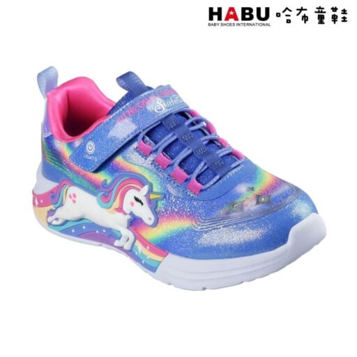 HABU 哈布童鞋SKECHERS 燈鞋 S Lights-Unicorn Chaser 大童 獨角獸 閃燈 發光 休閒鞋 302298LBLMT
