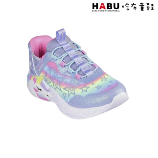 HABU 哈布童鞋SKECHERS 女童系列 燈鞋 Unicorn Dreams-Starry Lite 彩虹小馬 中童 302296LLVMT