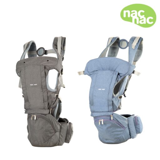 Nac Nac腰凳式減壓嬰兒揹帶-冷靜灰/睿智藍(排汗散熱/新生兒揹巾/嬰兒揹巾)