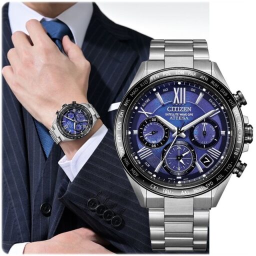 CITIZEN星辰 ATTESA UNITE with BLUE光動能GPS衛星對時計時腕錶(CC4075-50L)