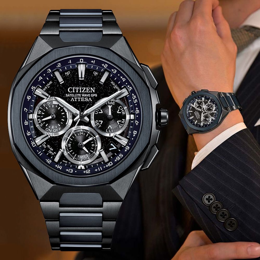CITIZEN星辰 ATTESA 限量 GPS 鈦金屬 光動能腕錶 CC4106-74E