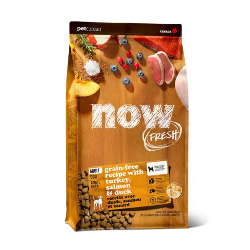 now鮮肉天然糧 成犬 鮮肉配方12磅 狗狗無穀天然糧 (犬糧 狗飼料 火雞 鴨肉 鮭魚 護膚 亮毛 挑嘴)