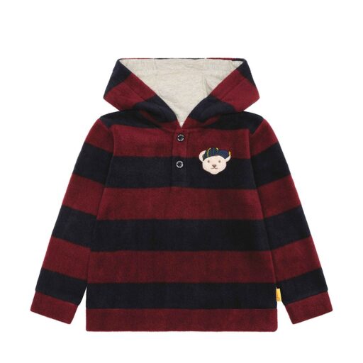 STEIFF德國精品童裝 - 連帽長袖T恤衫 (條紋熊頭)