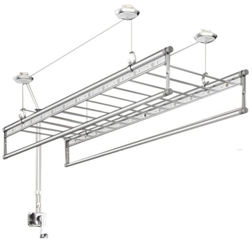 手搖升降晾衣架 家用晾衣桿 自動晾曬衣架 陽台晾衣桿 多幹多功能曬衣架 304不鏽鋼繩 升級母嬰橫桿