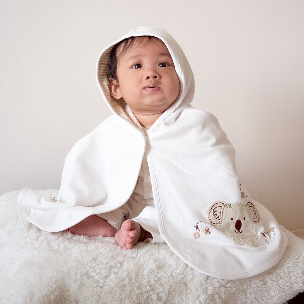 Gennies 奇妮baa.haa系列-原棉無尾熊寶寶斗篷外套(寶寶披風 嬰兒外套 蓋毯 抱被 被毯 禮盒裝 彌月禮盒)