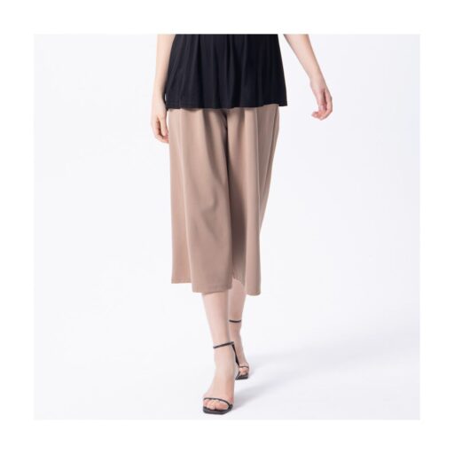 Gennies 奇妮彈力素色孕婦寬褲(卡其)