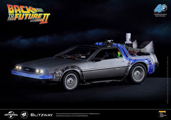 引進數量稀少品 Blitzway 回到未來2 時間機器 時光機 DeLorean DMC-12 跑車 可動發光完成品
