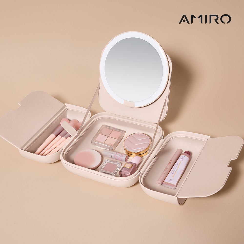 AMIRO 覓光 Cube S 行動LED磁吸美妝鏡折疊收納化妝箱 - 白色 化妝鏡/化妝包/新秘/彩妝師/旅行化妝鏡/美妝工具箱/彩妝師/帶燈化妝台/包包鏡/美容師/化妝盒:圖片 2