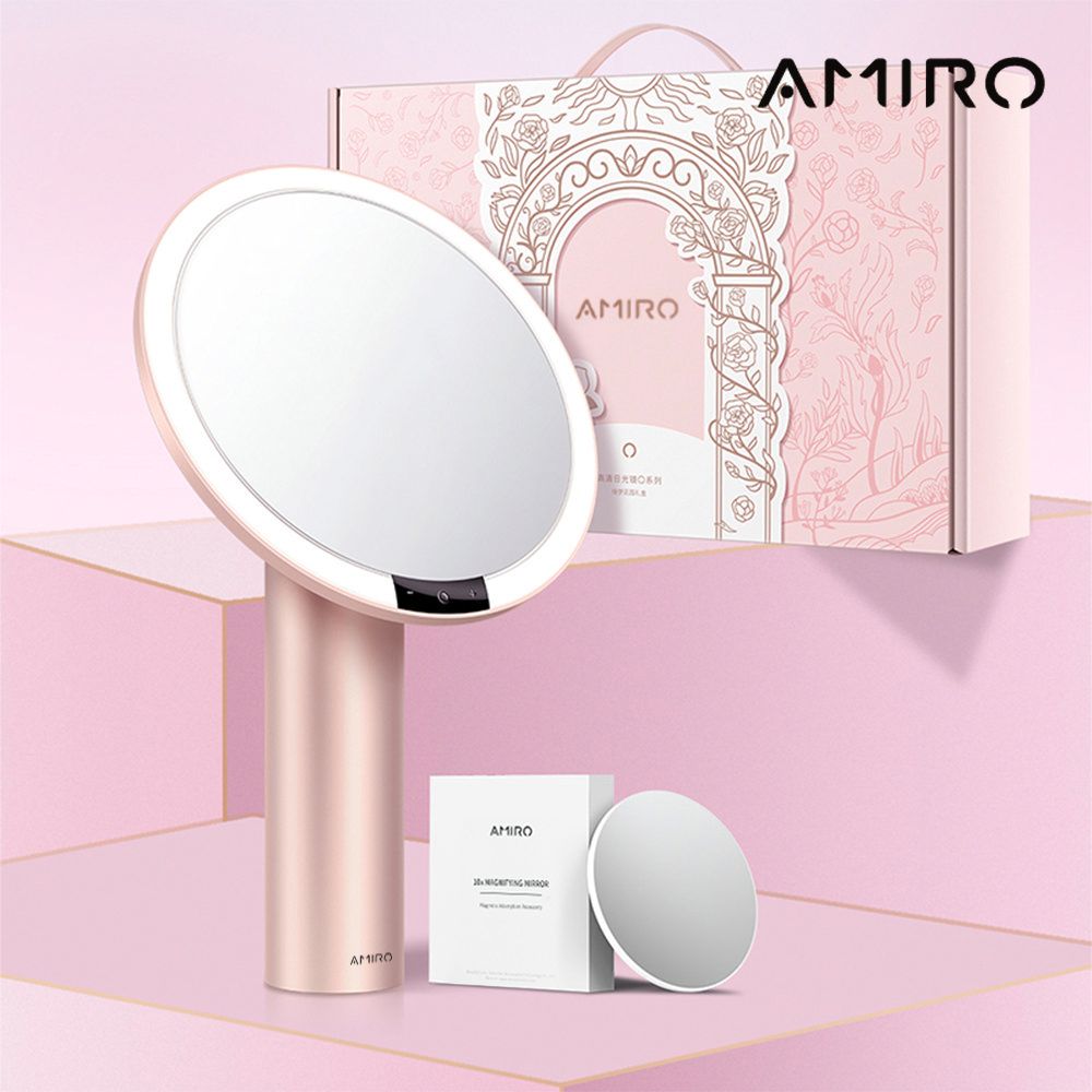 AMIRO Oath自動感光LED化妝鏡-綺夢花園禮盒-薄霧粉 化妝鏡 美妝鏡 高圓圓推薦 化妝師指定鏡款:圖片 3