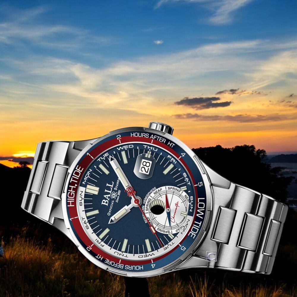 Ball波爾 Roadmaster系列 天文台認證 潮汐顯示機械錶 男錶 手錶-41mm藍 DM3120C-SCJ-BE:圖片 2