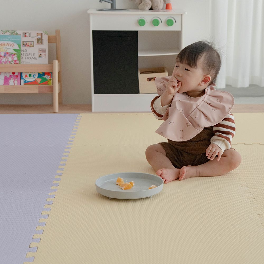 【Pato Pato】嬰幼兒防摔60x60x3cm雙色巧拼地墊 / 鵝黃&紫 / 4片入:圖片 3