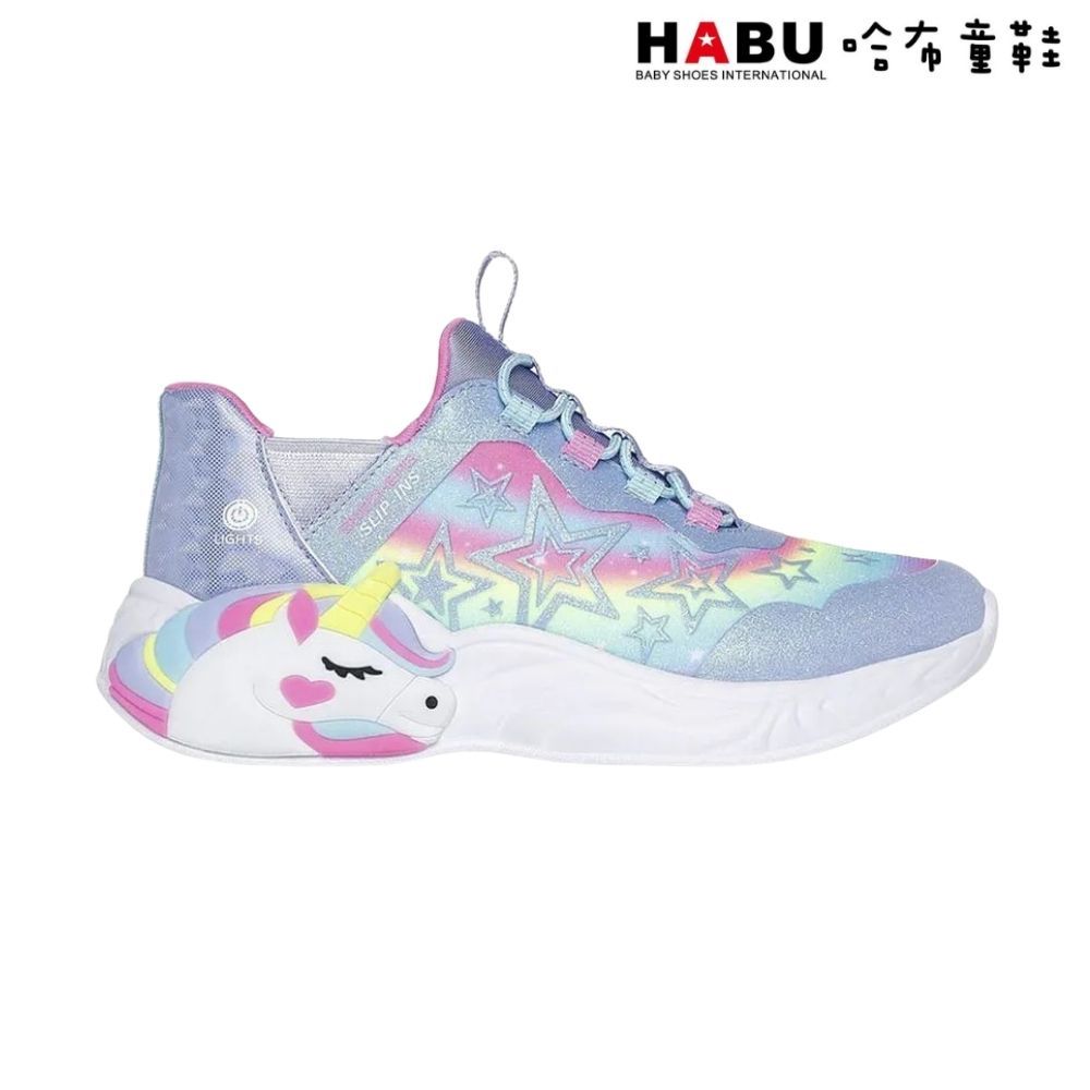 HABU 哈布童鞋SKECHERS 女童系列 燈鞋 Unicorn Dreams-Starry Lite 彩虹小馬 中童 302296LLVMT:圖片 2
