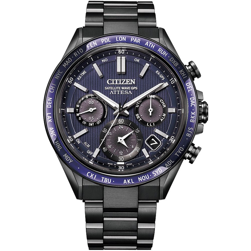 CITIZEN星辰 紺星款光動能GPS對時萬年曆鈦金計時錶/44.6mm/CC4059-64L:圖片 2