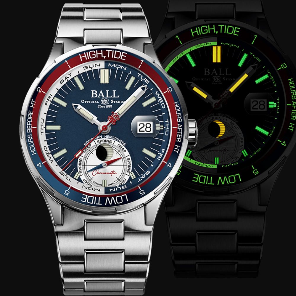 Ball波爾 Roadmaster系列 天文台認證 潮汐顯示機械錶 男錶 手錶-41mm藍 DM3120C-SCJ-BE:圖片 3