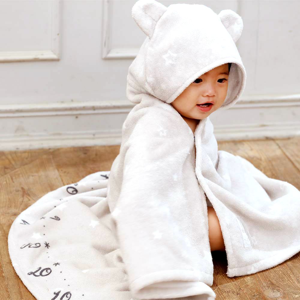10mois 銀河星彩熊耳朵連帽浴巾:圖片 4