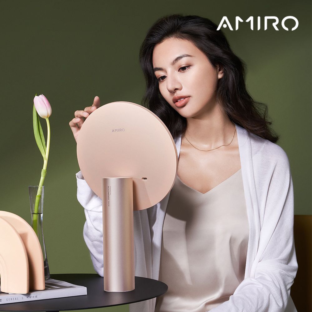 AMIRO Oath自動感光LED化妝鏡-綺夢花園禮盒-薄霧粉 化妝鏡 美妝鏡 高圓圓推薦:圖片 5