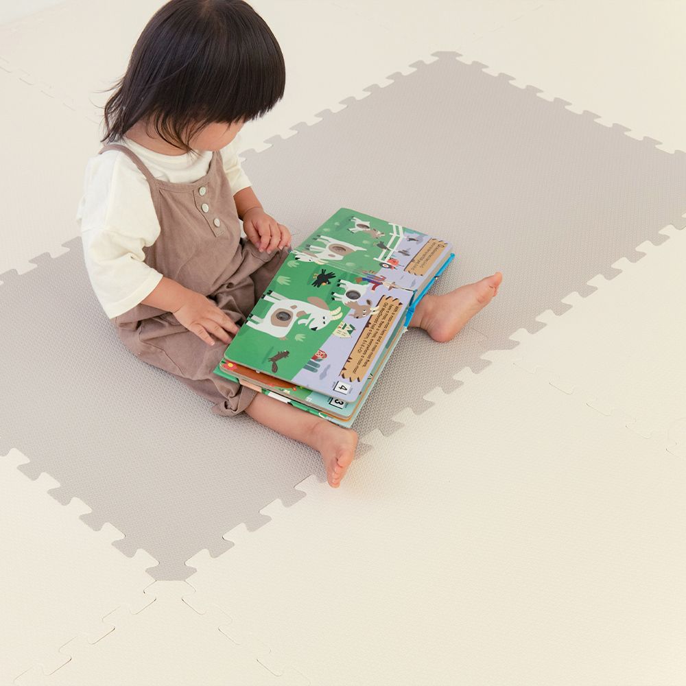 Pato Pato嬰幼兒莫蘭迪60x60x2cm雙色巧拼地墊 / 暖灰&乳白 / 6片入:圖片 5