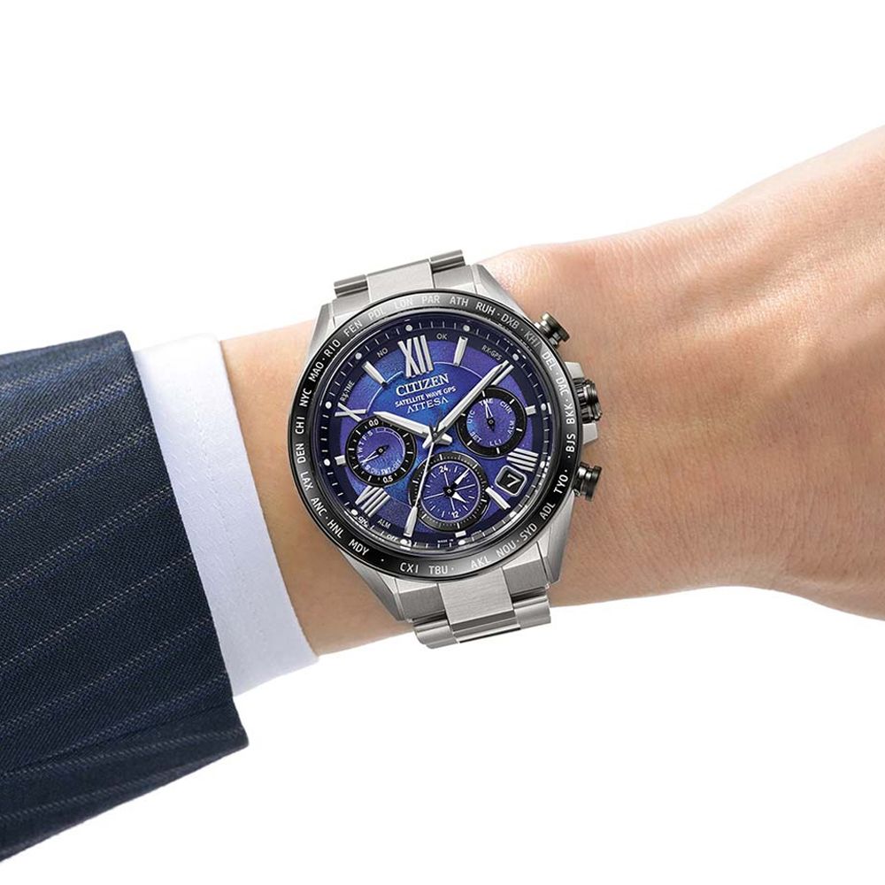 CITIZEN星辰 ATTESA 限量 寧靜之海 光動能 GPS衛星 鈦金屬 計時 男錶 CC4075-50L:圖片 4