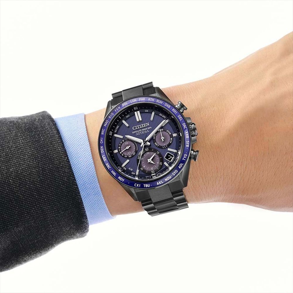 CITIZEN星辰 紺星款光動能GPS對時萬年曆鈦金計時錶/44.6mm/CC4059-64L:圖片 4